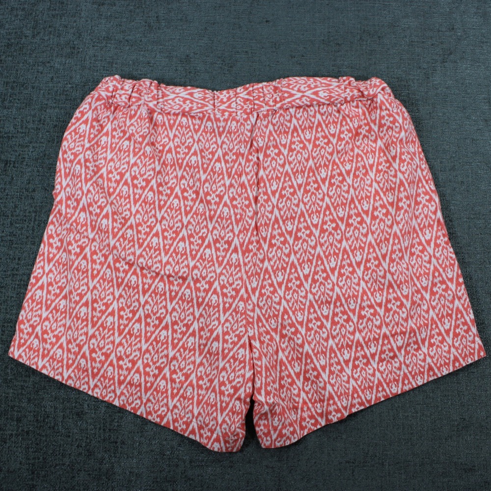 Hester & Orchard Womens Pink Ikat Linen Blend Elastic Waist Shorts Size Medium - Picture 6 of 10